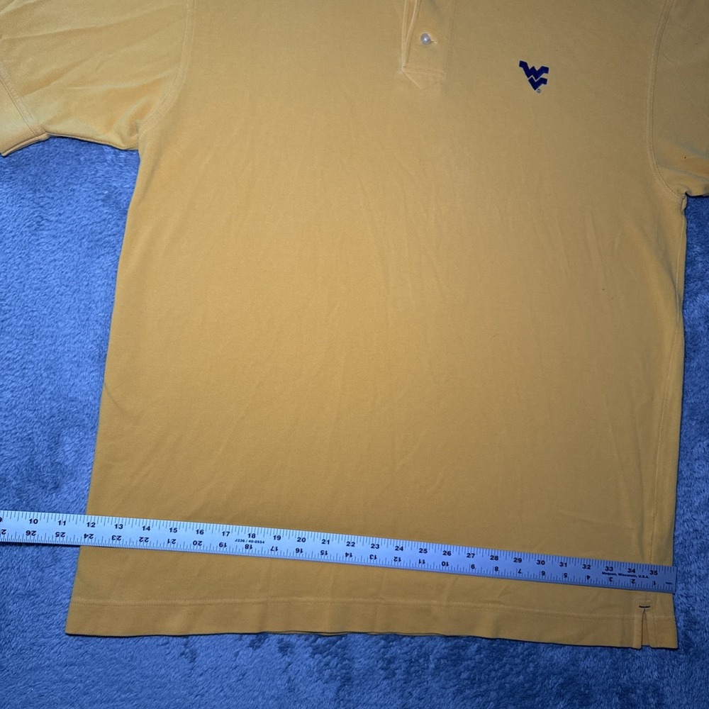West Virginia University Men's XL Cutter & Buck Short Sleeve Yellow Polo Shirt - Picture 5 of 16
